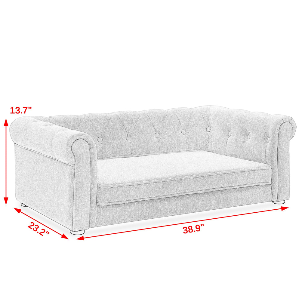Elegant Beige Elevated Dog Sofa Bed for Medium & Large Dogs