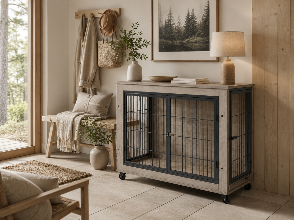 The Grey Dog Crate On Wheels