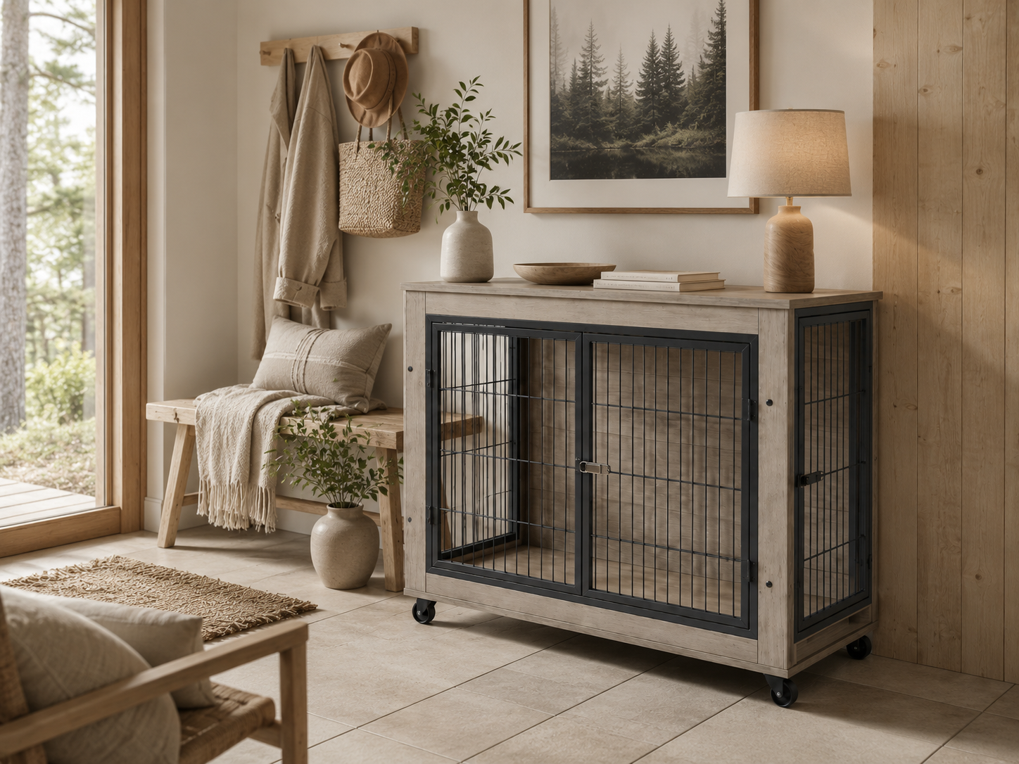 The Grey Dog Crate On Wheels