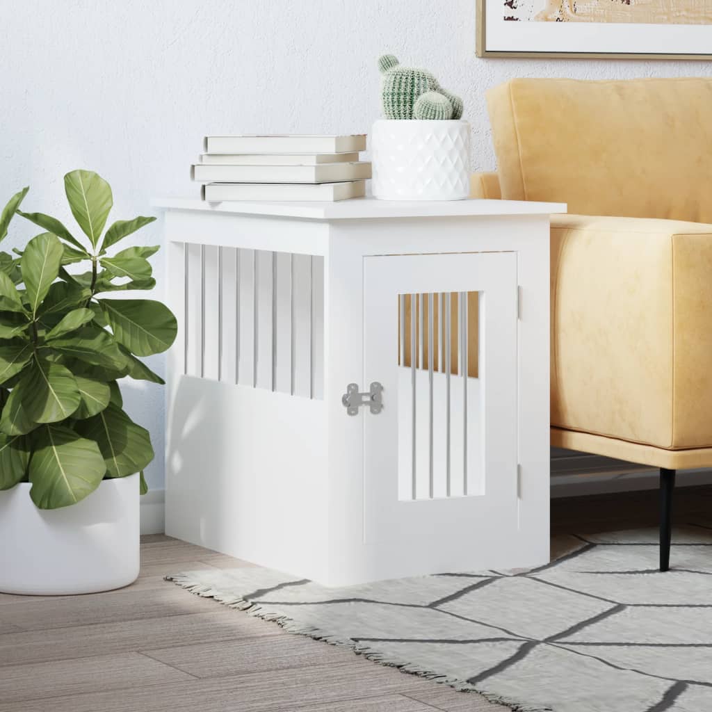 Vidaxxl dog crate 45x62x59 cm engineered wood white-0