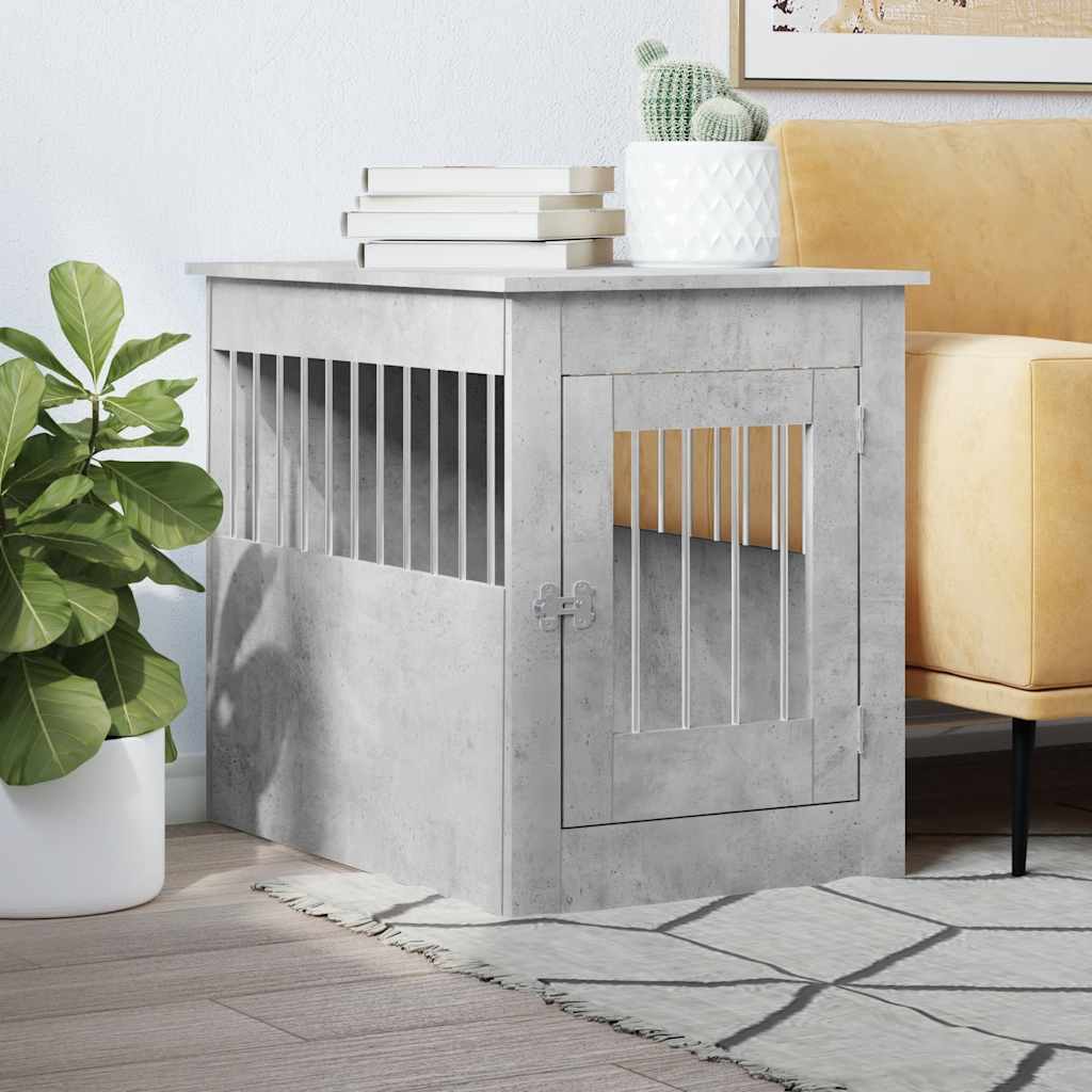 Vidaxl dog crate 55 x 80 x 68 cm engineered wood concrete gray