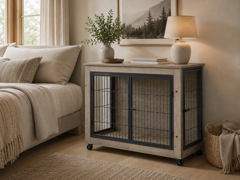 The Grey Dog Crate On Wheels
