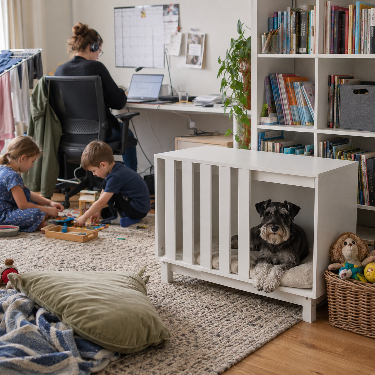 The Nordic Haven – Solid Pine Indoor Dog Kennel
